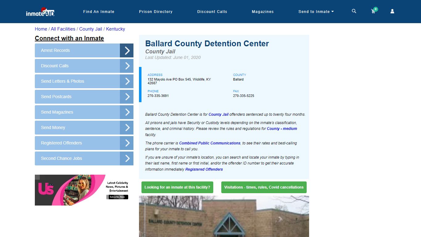 Ballard County Detention Center - Inmate Locator - Wicklife, KY